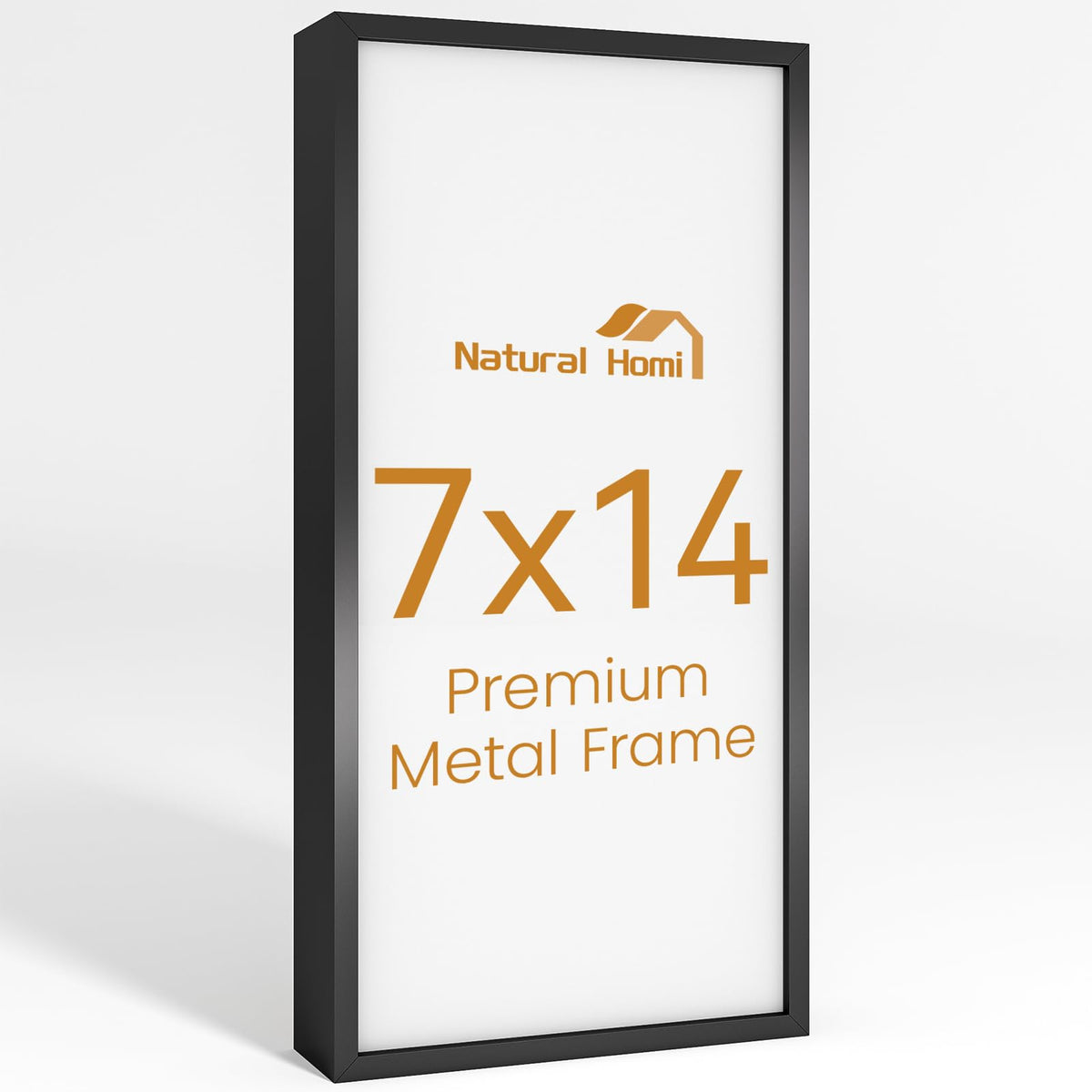 Natural Homi 7x14 Aluminum Metal Picture Frame,Tempered Glass Black Photo Frame 7x14 for Family Photo,Posters,Art,Document to Wall Mount Horizontally or Vertically