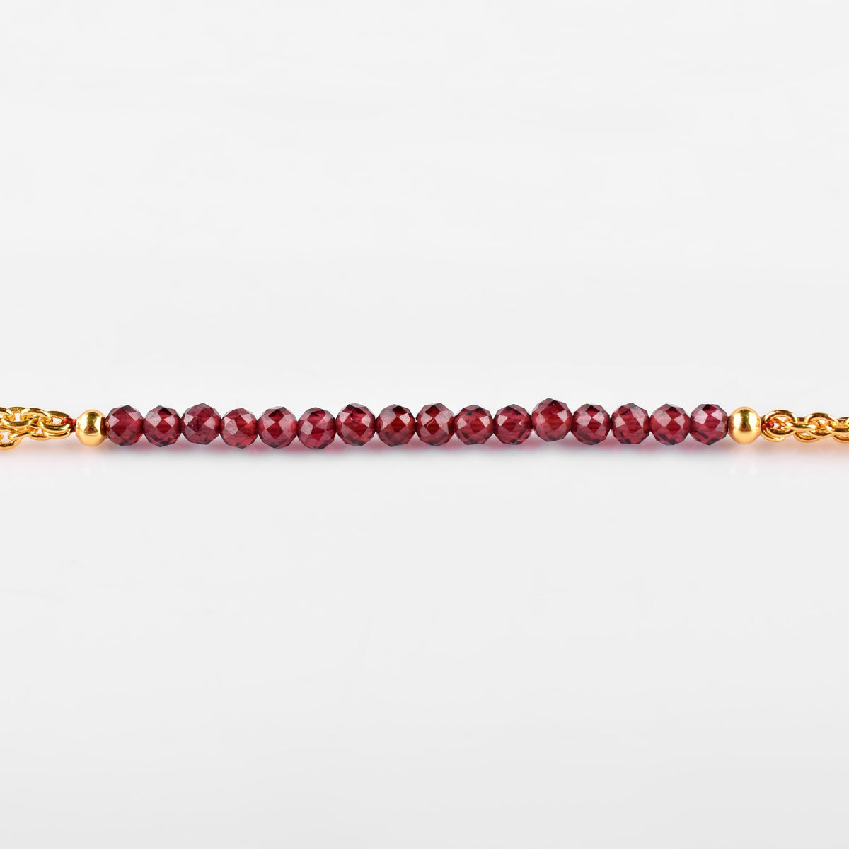 InfinityGemsArt Garnet Bracelets for Women, Natural January Birthstone, Minimalist Beaded Red Stone, Chakra Crystals Gemstones Lightweight Jewelry, 14K Gold Plated 8 Inch Adjustable Chain, Christmas Gifts For Her