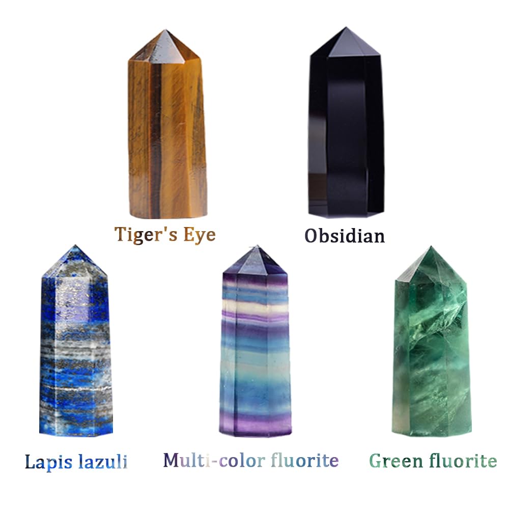 Natural Stone and Crystals Point Wand Reiki Healing Stone Rose Quartz Amethyst Home Decor Mineral Stones Crafts Crystal Amethyst Point 4-5cm 10pc