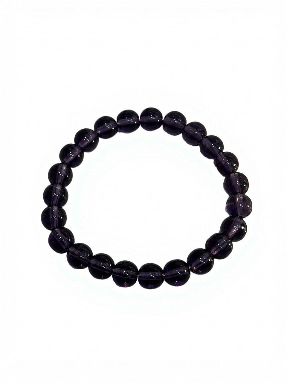 IETWIPNO Stretch Crystal Bracelet for Women,Elastic Beaded Bracelets Set of 1,Multicolor Healing Stone Adjustable Bangle,Gift for Her (8MM Round Purple)