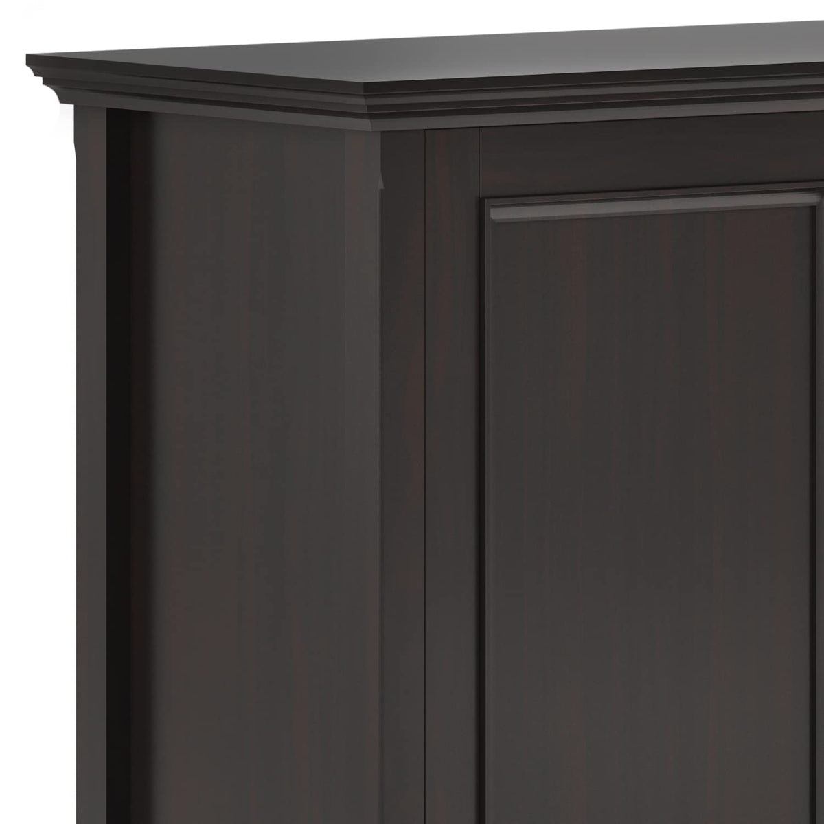SIMPLIHOME Amherst 60-inch Wide Solid Wood 3-Door Storage Cabinet in Hickory Brown, Transitional-Style Buffet Sideboard for Living Room, Dining Room or Entryway