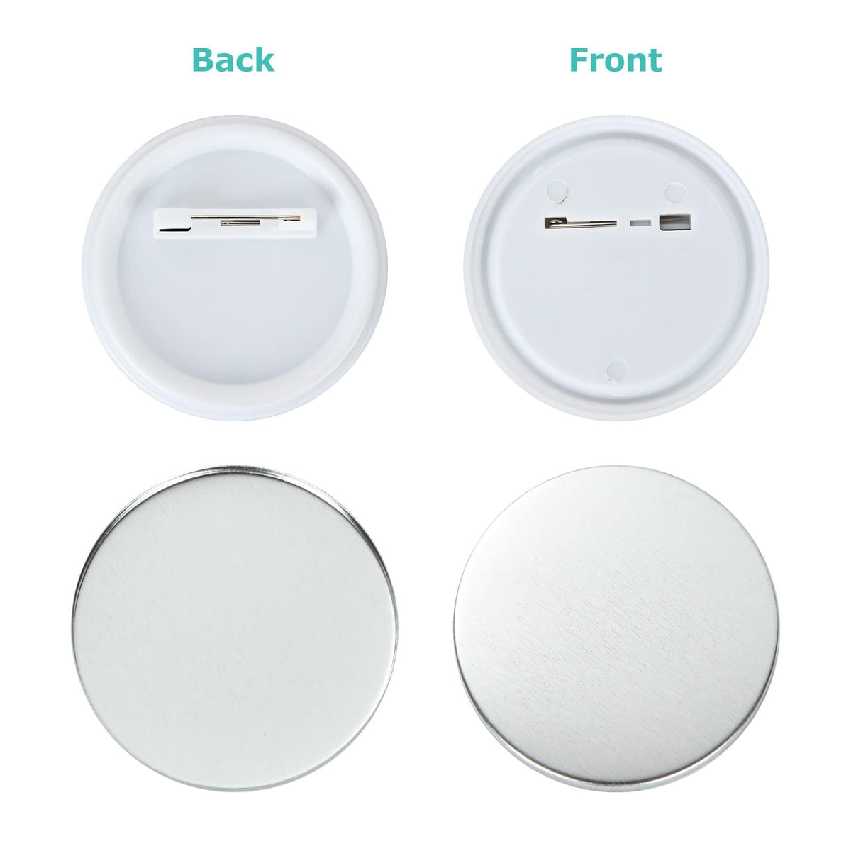 YAYODS 400 Pieces Button Maker Supplies 25mm/0.98 inch Round Badge Button Parts for Button Maker Machine, Includes Blank Pin Back Cover, Metal Cover, Clear Film, Blank Paper