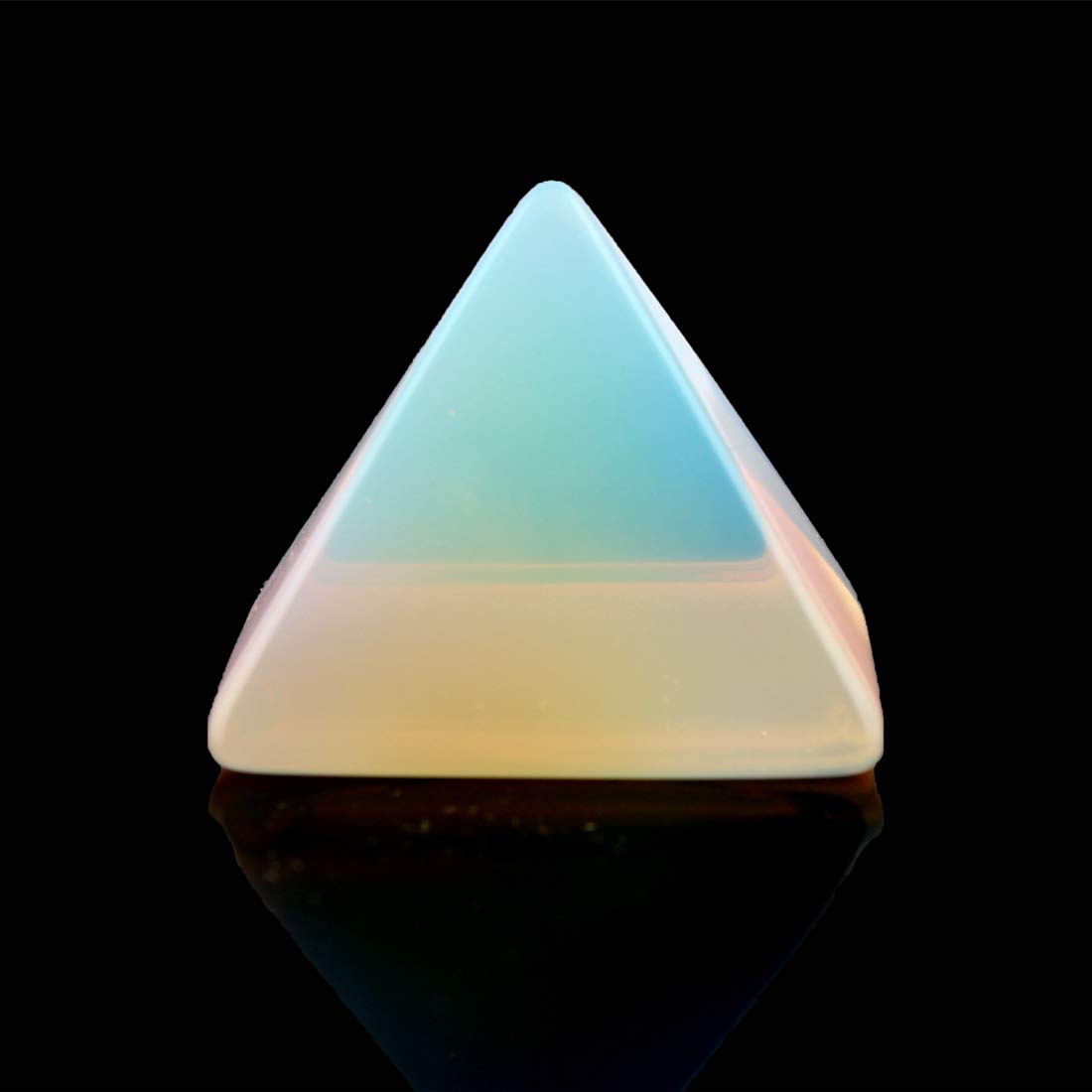 1.5inch Natural Pyramid Carved Chakra Healing Crystal Reiki Stone Gemstone Radiation Deflection Home Decor Gift Decoration Crafts (Opalite)