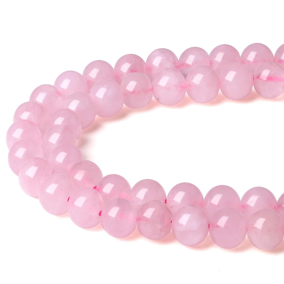 LAIDANLA Rose Quartz 8mm Natural Stone Beads Round Loose Gemstone Stone Beads for DIY Bracelet Necklace Earrings Jewelry Making Polishing Genuine Real Beading Crystal 96PCS 2 Strand 32"