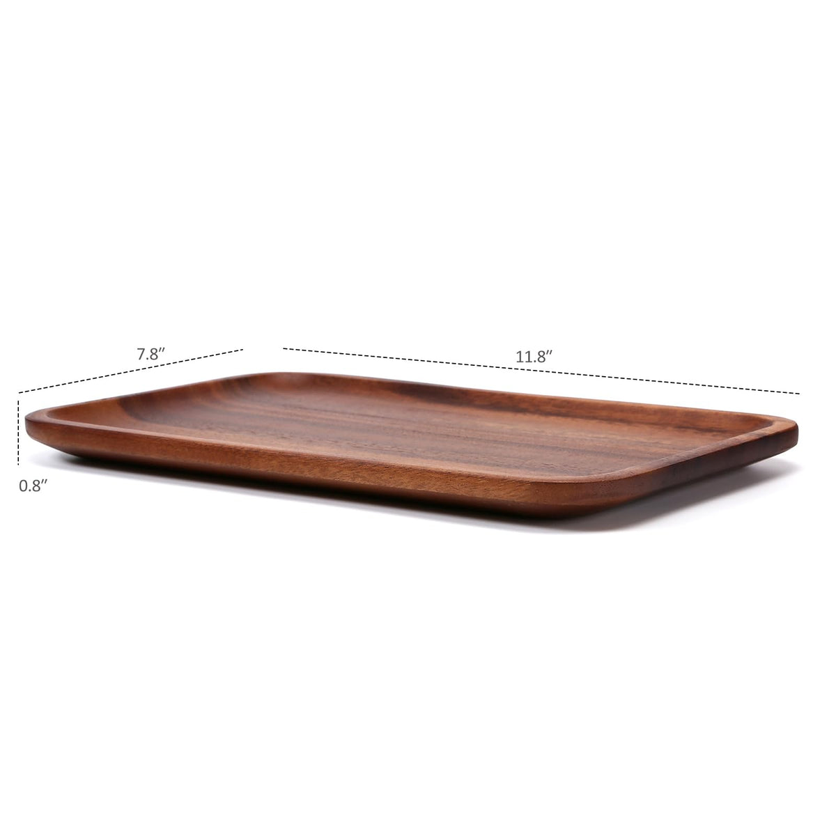 Velinjowy Serving Acacia Wood Valet Tray for Men Women, Catch All Acacia Mens Key Dump Bedside Nightstand Organizer EDC Decorative Wooden Tray for Phone Watch Wallet Keys Jewelry