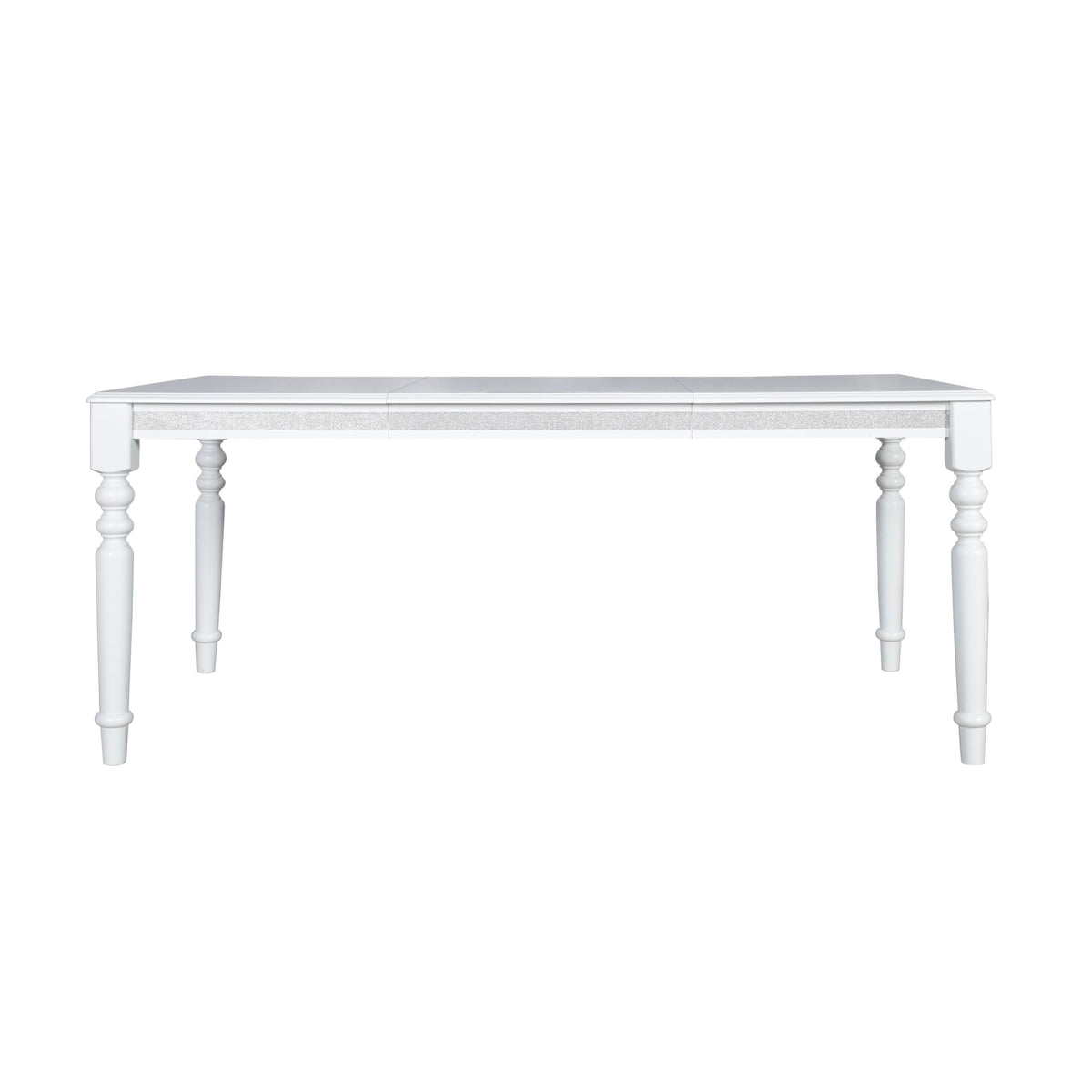 HOME DESIGN Reston 7-Piece Rectangular Dining Table with 6 Diamond-Tufted Cushioned Chairs, Turned Legs, Modern Elegant Design, White