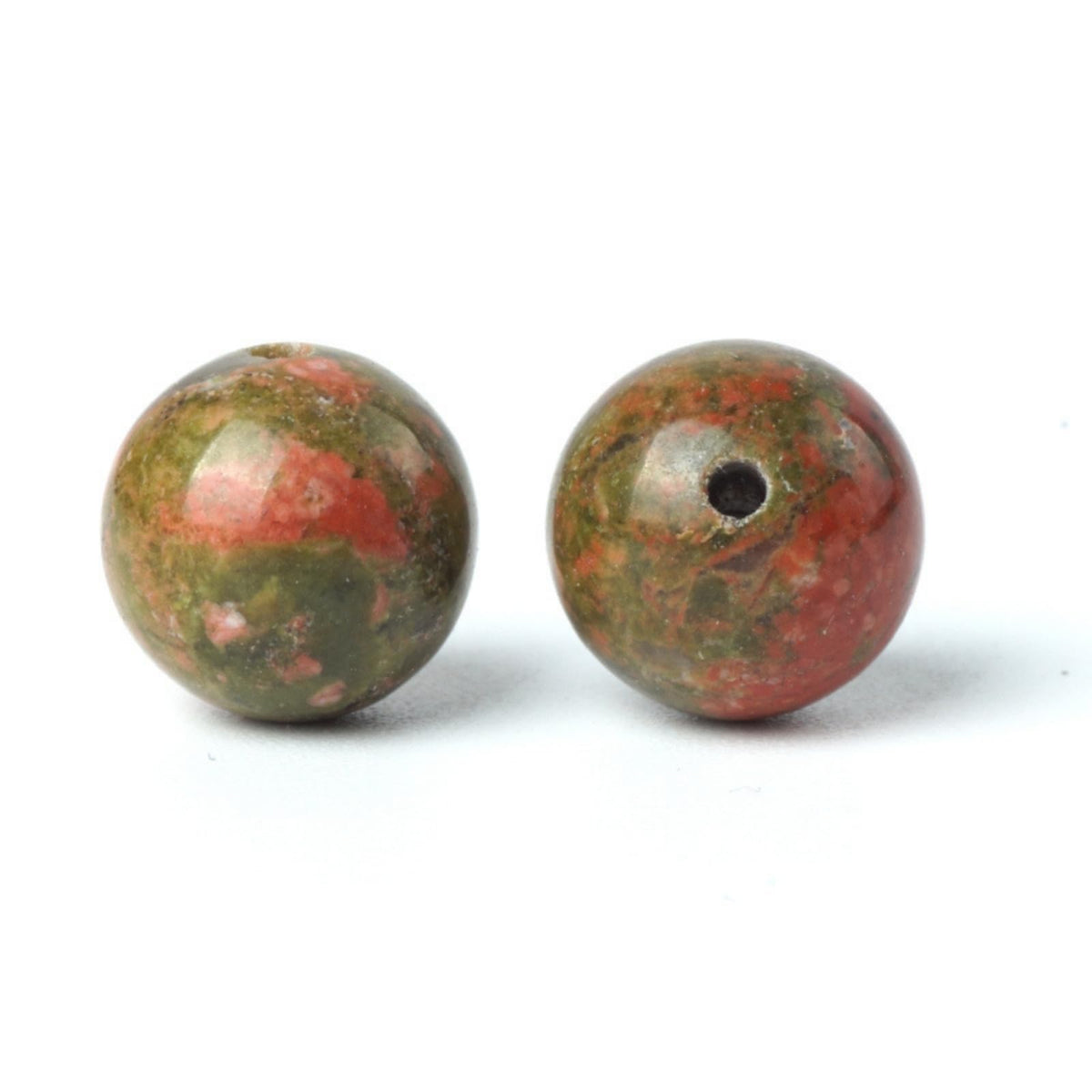 100Pcs Natural Stone 8mm Unakite Round Loose Gemstone Energy Healing Beads Hole Size 1mm DIY Smooth Beads for Bracelet Necklace Earrings Jewelry Making