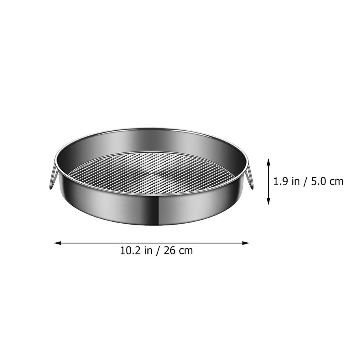 MAGICLULU 10in Stainless Steel Steamer Tray, Non-stick Cooking Plate with Foldable Handles for Buns and Vegetables, Universal Steaming Rack for Pots and Stovetop Cookware, Silver