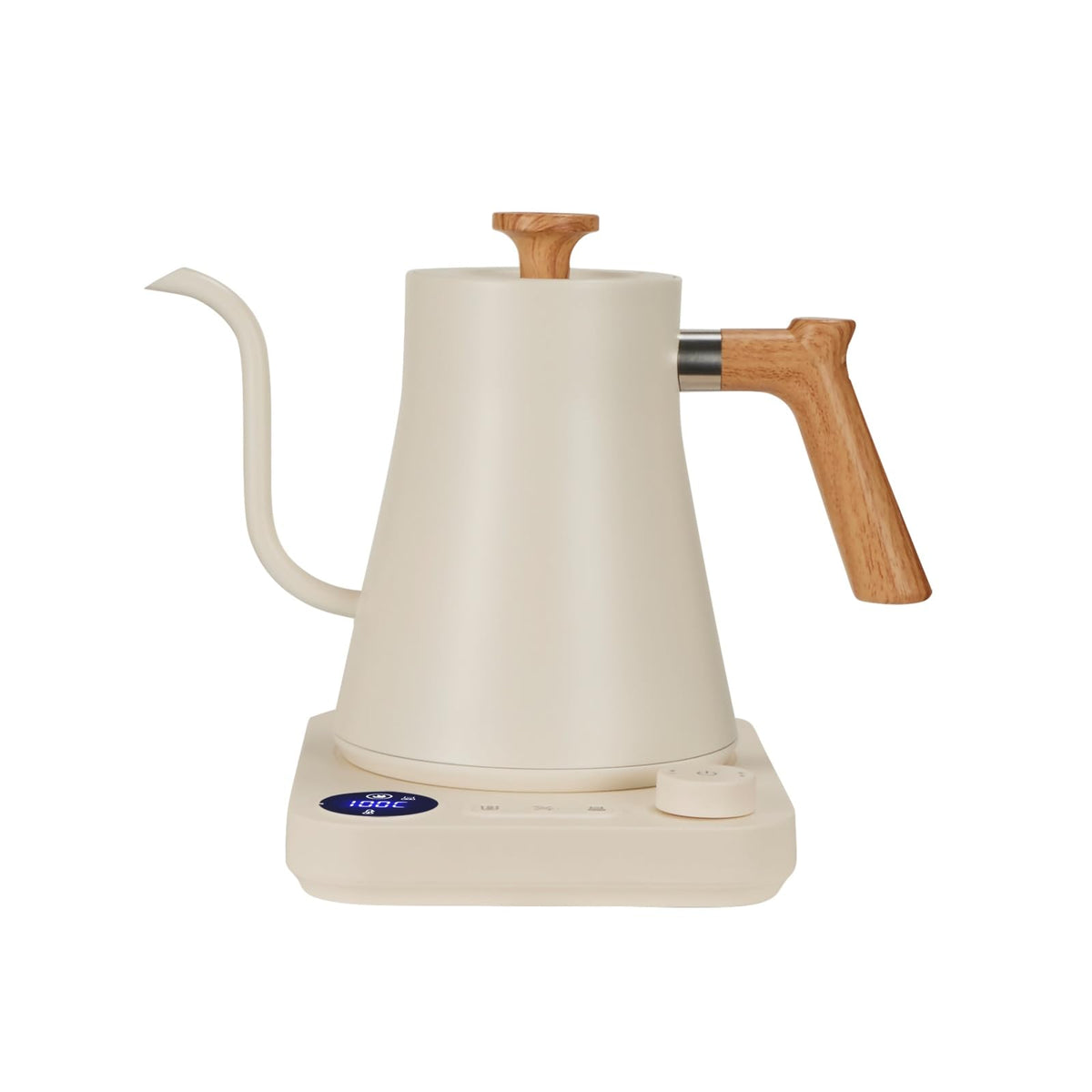 Gooseneck electric kettle,Auto Boil Detection, with Variable Temperature Control, Stainless Steel Inner, Ultra-Quiet 304 Stainless Steel,1200W Quick Heating, for Coffee, Tea & Milk, 0.9L (Beige）