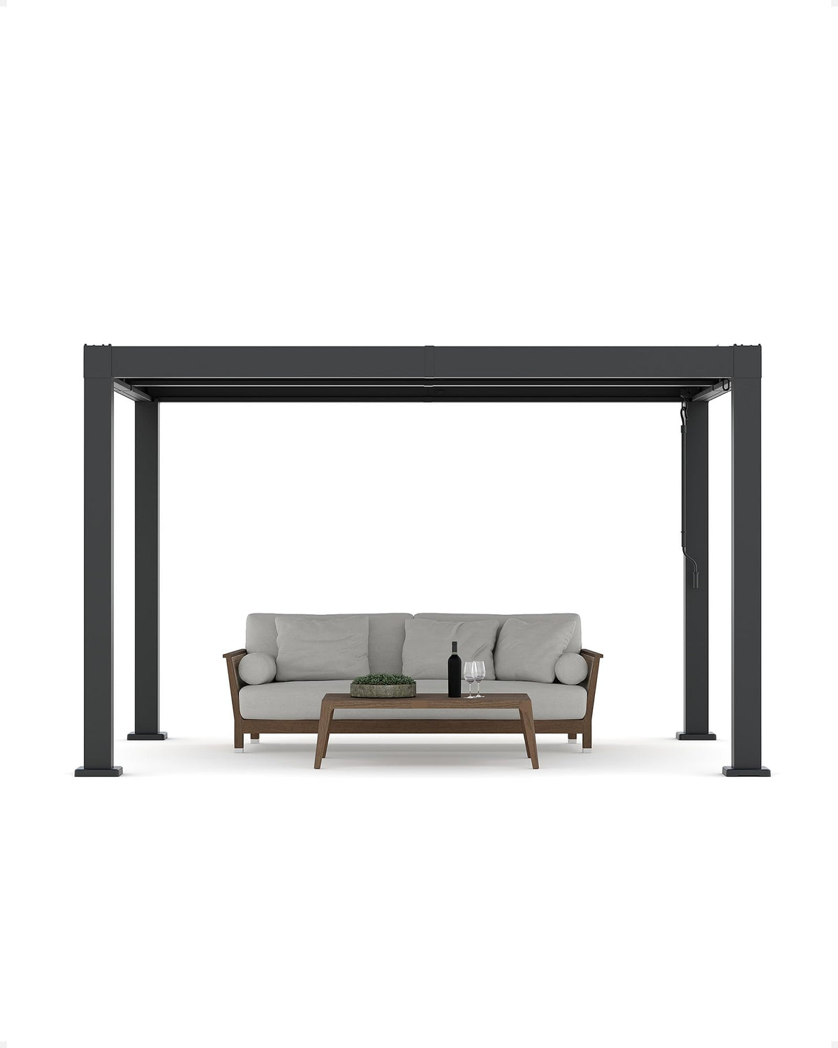 GarveeLife All-Aluminum Louvered Pergola 10 ft x 12 ft, Outdoor Pergola with Adjustable Louvered Roof, Reinforced Aluminum Frame, Integrated Drainage System, Hardtop Gazebo for Patio, Deck, Gray
