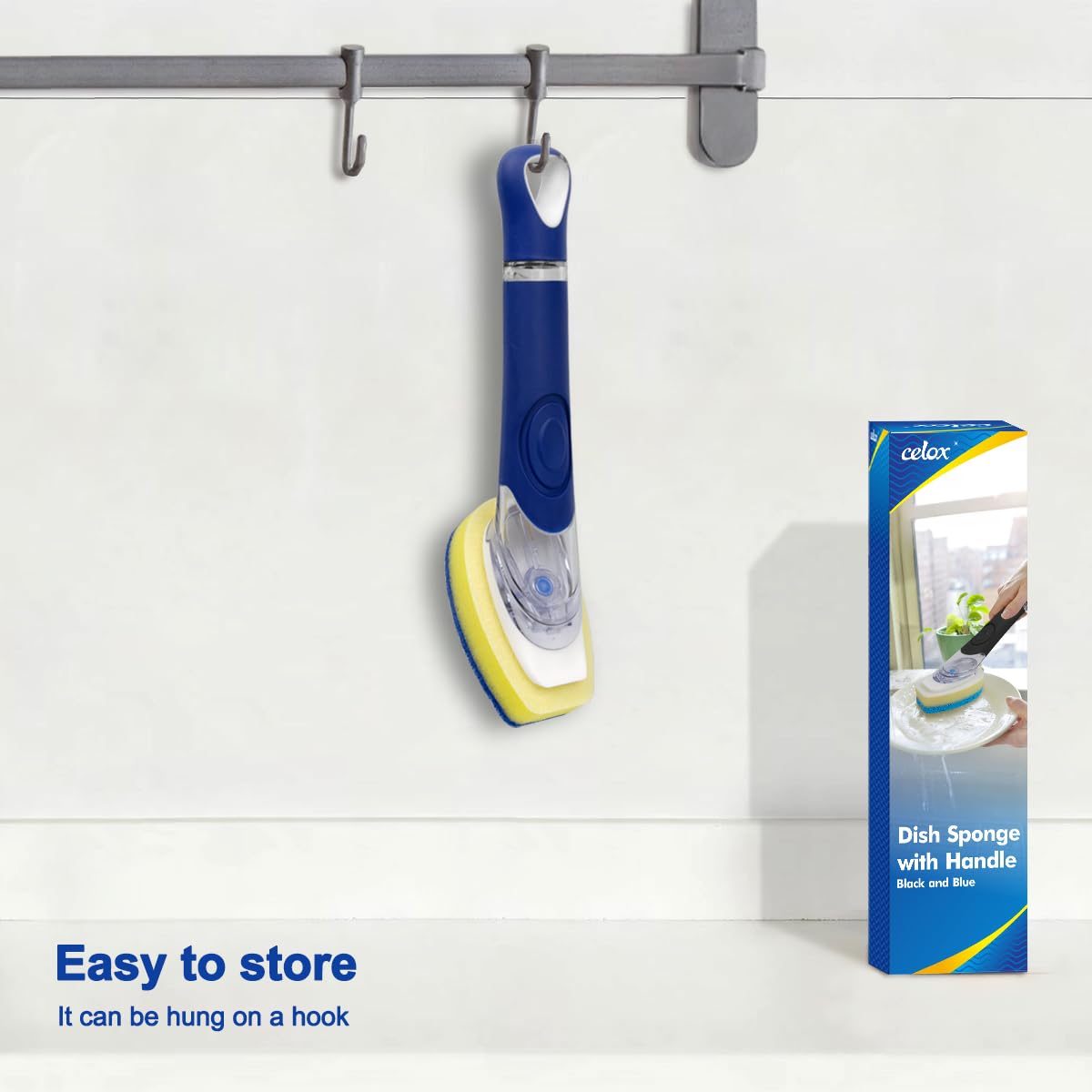 CELOX Dish Wand, Non-Scratch Dish Scrubber with soap Dispenser