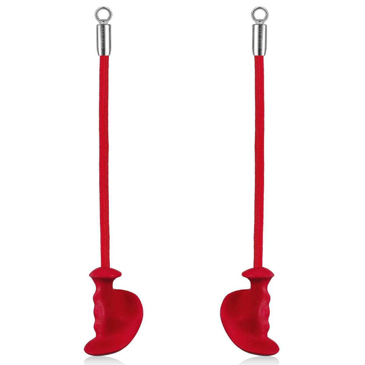 HXD-ERGO Ergonomic Tricep Rope of 2, Tricep Pull Down Attachment with Ergonomic Grip for Cable Machine - Single Arm Tricep Pull Down Cable Attachment for Gym（Red 2 pcs）