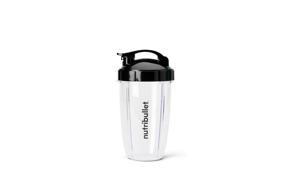 nutribullet 24 oz To-Go Cups and colored flip-top lids (Black/Green)