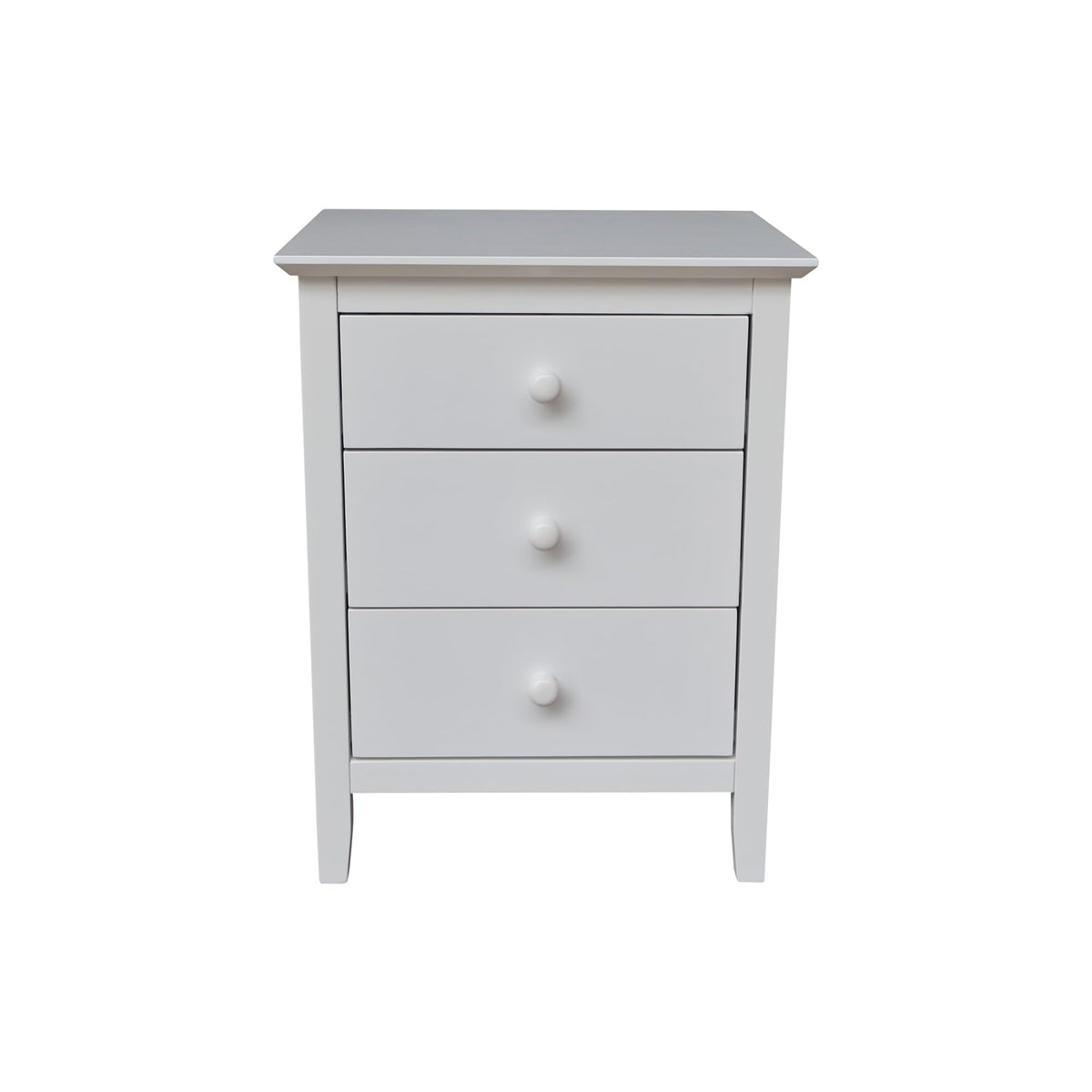 International Concepts Solid Wood Bedroom Nightstand with 3 Drawers in White