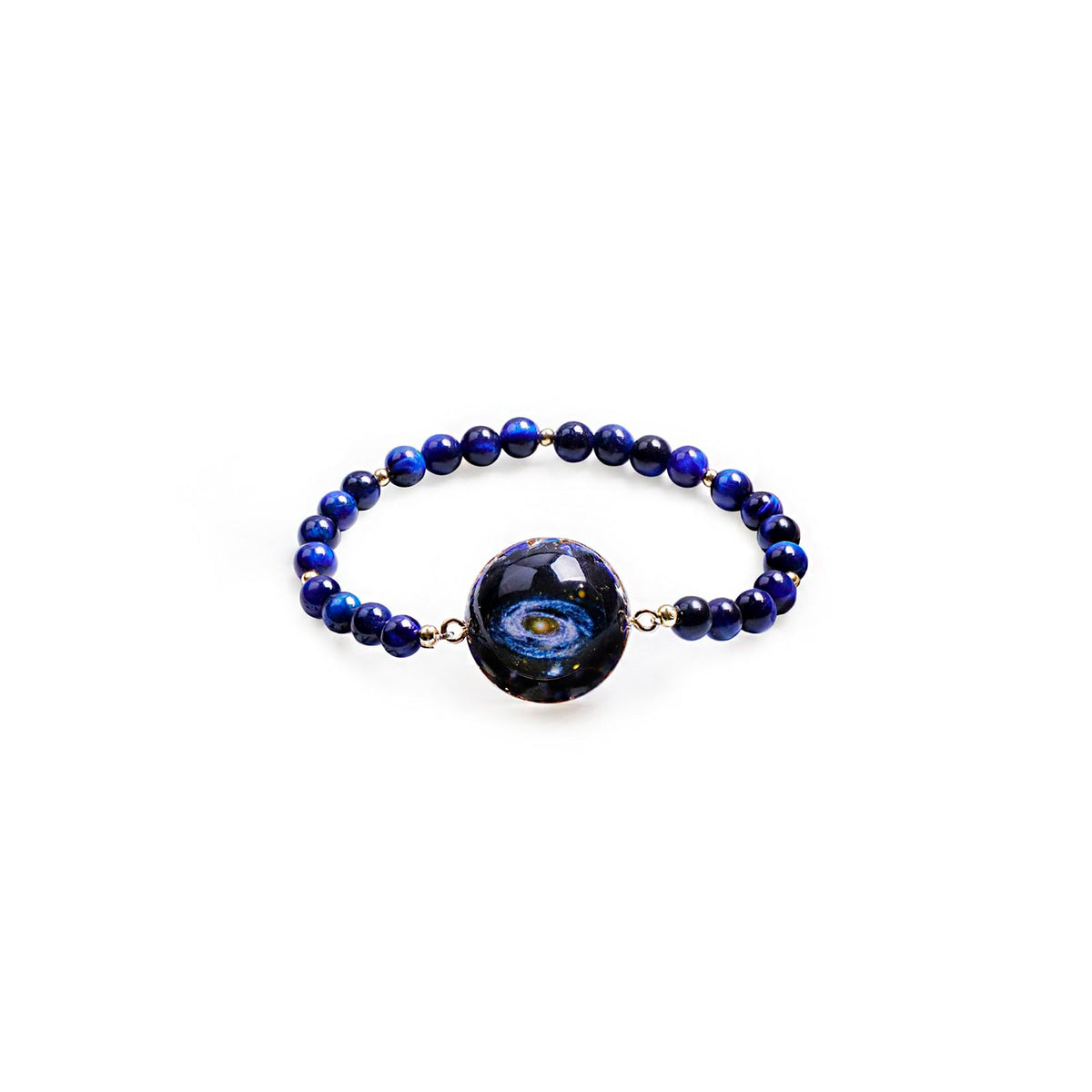 Day Day Up Blue Tiger's Eye Stretchy Bracelet, Orgonite Energy Healing Crystal Beads, Elastic Chakra Jewelry (Style 6)
