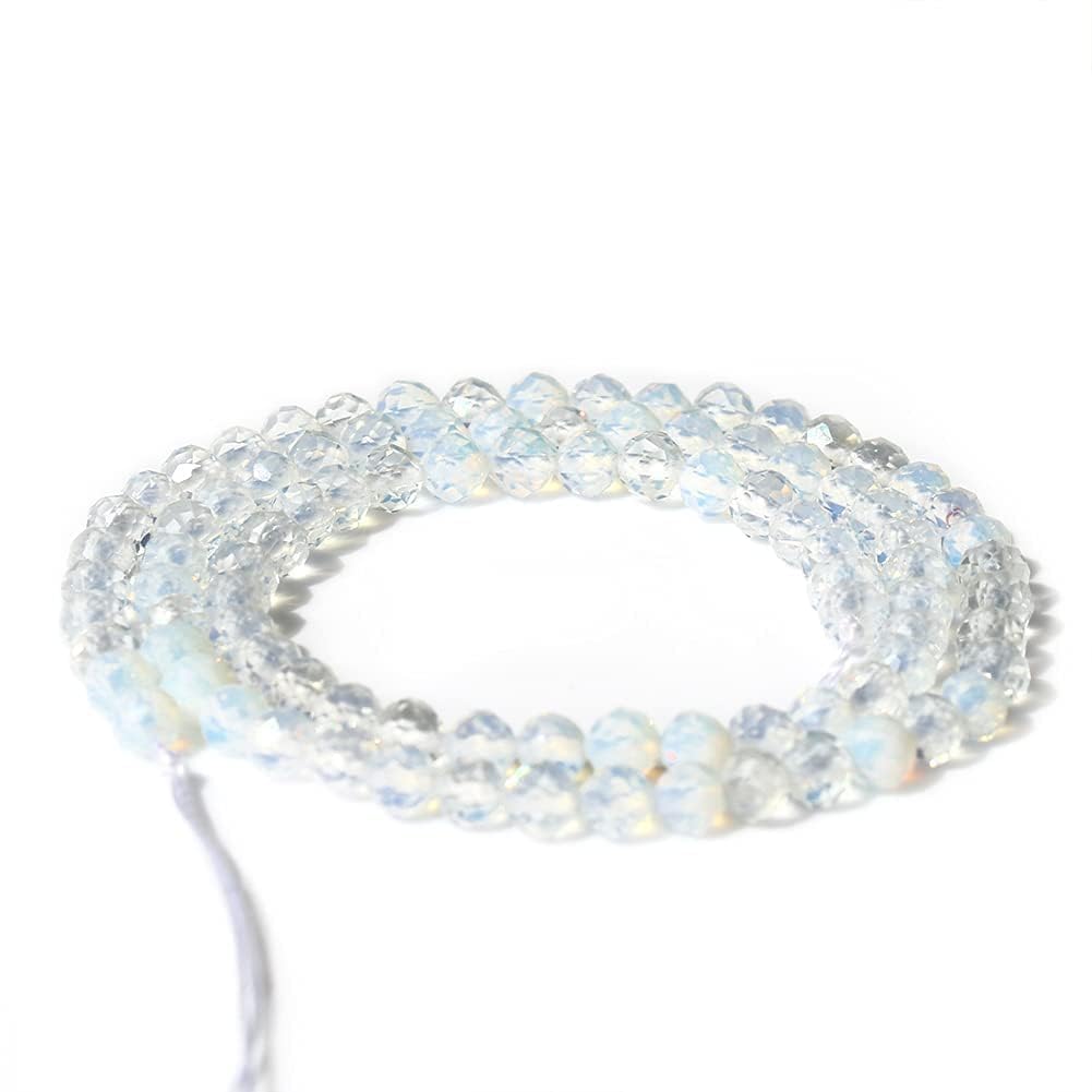 Song Xi 180pcs 2mm Natural Opal Gemstone Beads Faceted Round Loose Stone Beads for Jewelry Making (1 Strand)