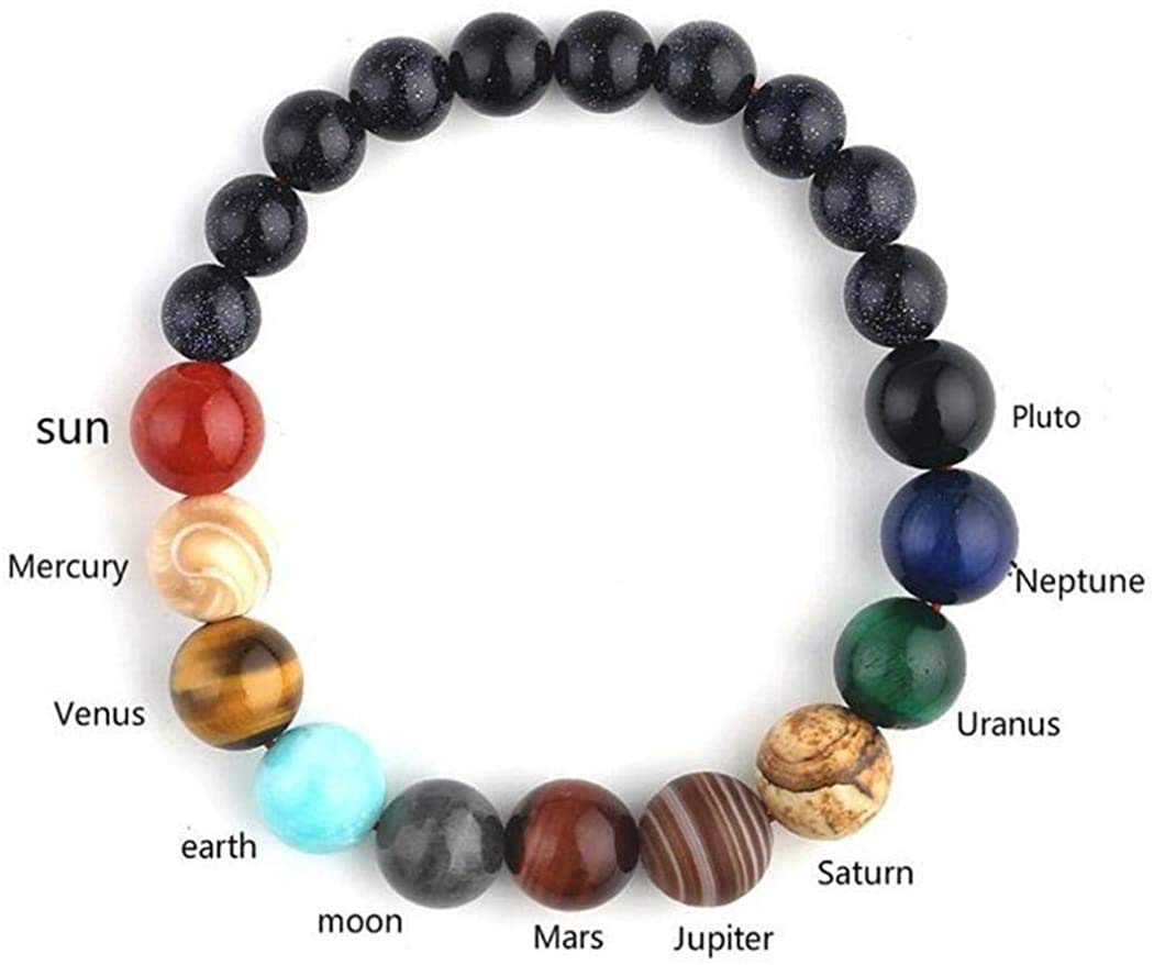 Comelyjewel Black Lava Stone 7 Chakra Bracelets Rock Bead Elastic Natural Stones Gemstones Yoga Beads Bracelets for Men Women Girls Jewelry