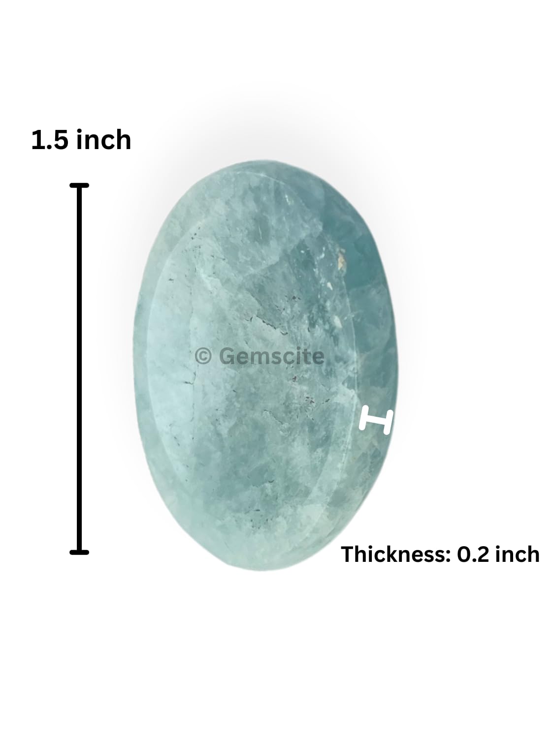 GEMSCITE Aquamarine Thumb Worry Stones Metaphysical Gemstone Crystal Healing Reiki Men Women Gift FENG Shui Positive Energy Love Wellness Palm Stones Wicca Powerful