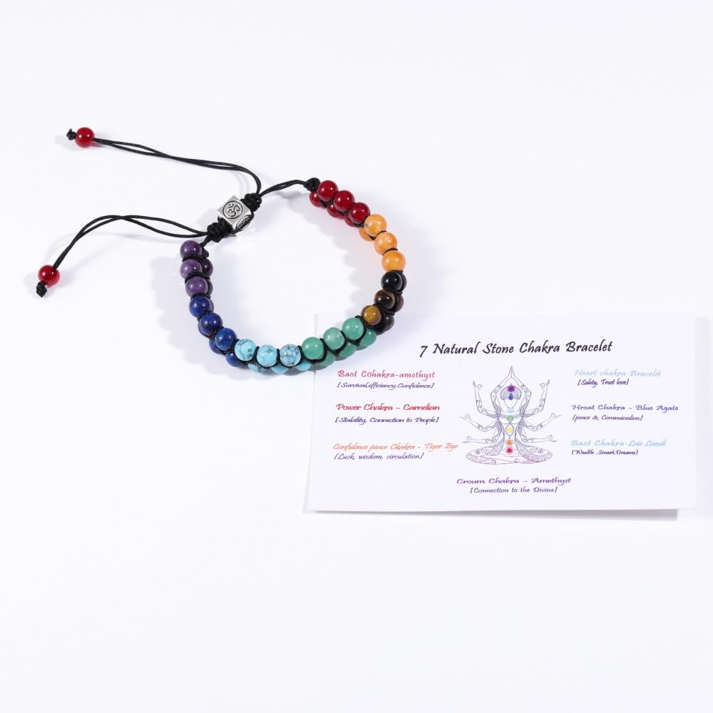 RUPCLALA Hand-woven 7 Chakra Bracelet for yoga relaxation