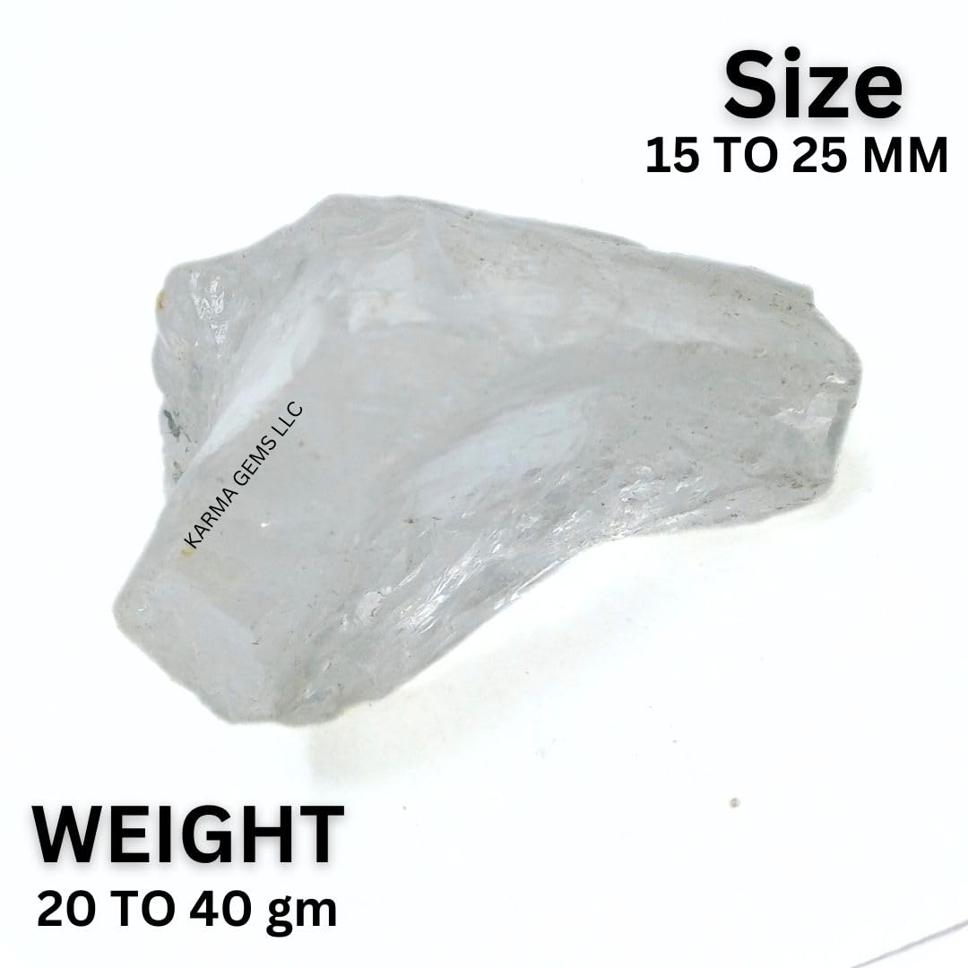 Karma Gems 5 Pcs Clear Quartz Natural Stones - Raw Tumbling Rocks for Kids Collections - Cool Agate Crystals - Perfect for Enthusiasts and Witchcraft Rituals - Chakra Energy Balancing, and Meditation