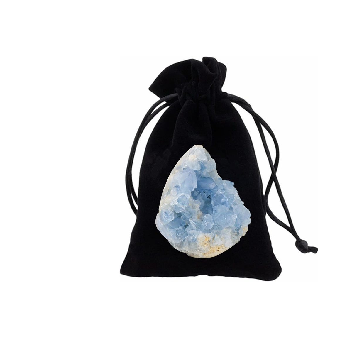 Erliway Natural Celestite Crystal Cluster, Irregular Blue Celestine Cluster Geode, Raw Gemstone Specimen for Birthstone Gift Reiki Healing Meditation Home Decor (0.15-0.22lb)