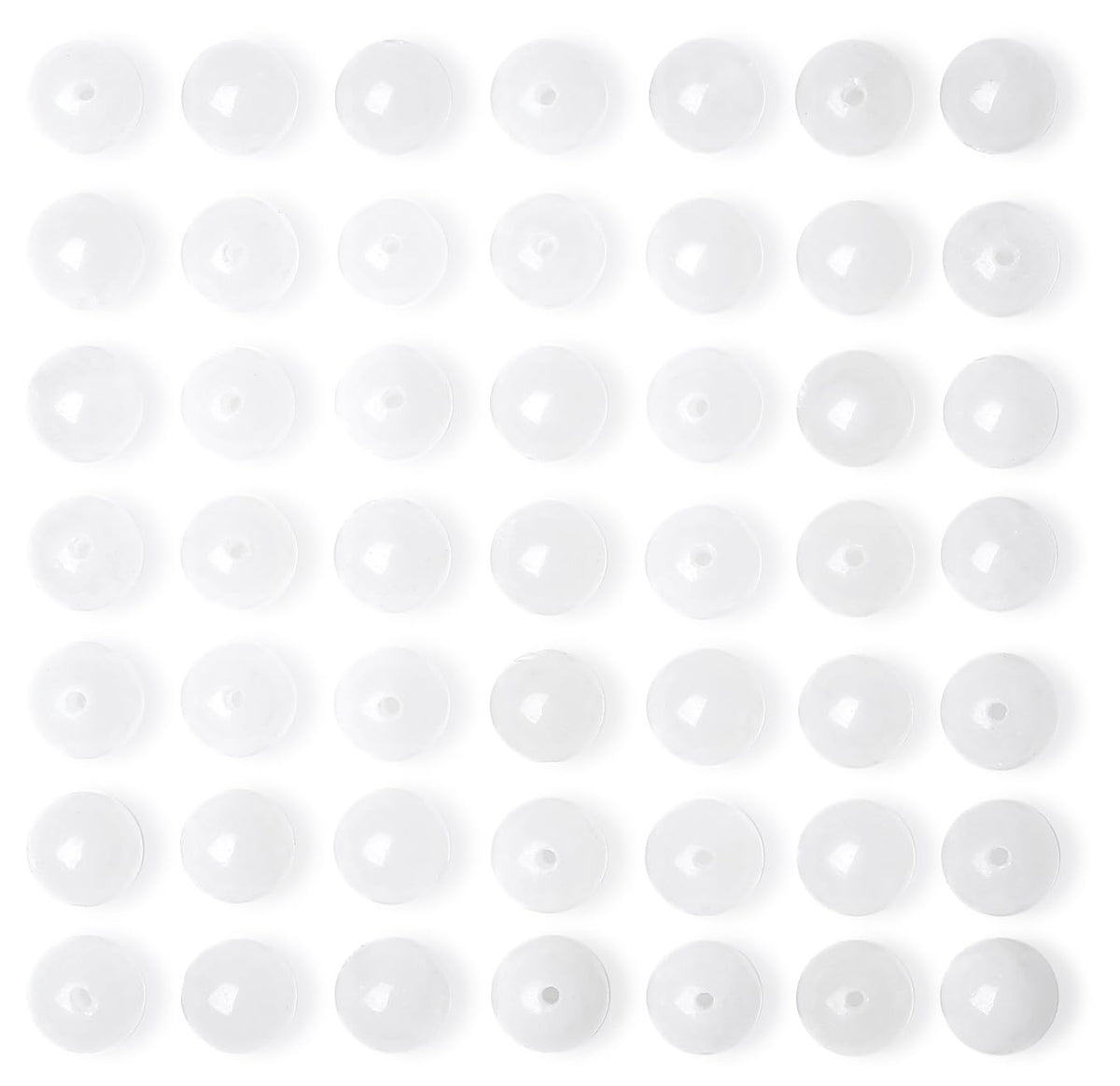 QINJIEJIE 100PCS White Jade Beads 8mm Natural Stone Beads Round Loose Gemstone Bead for Bracelet Beading Crystal Jewelry Making DIY Necklace Earrings 0.32"