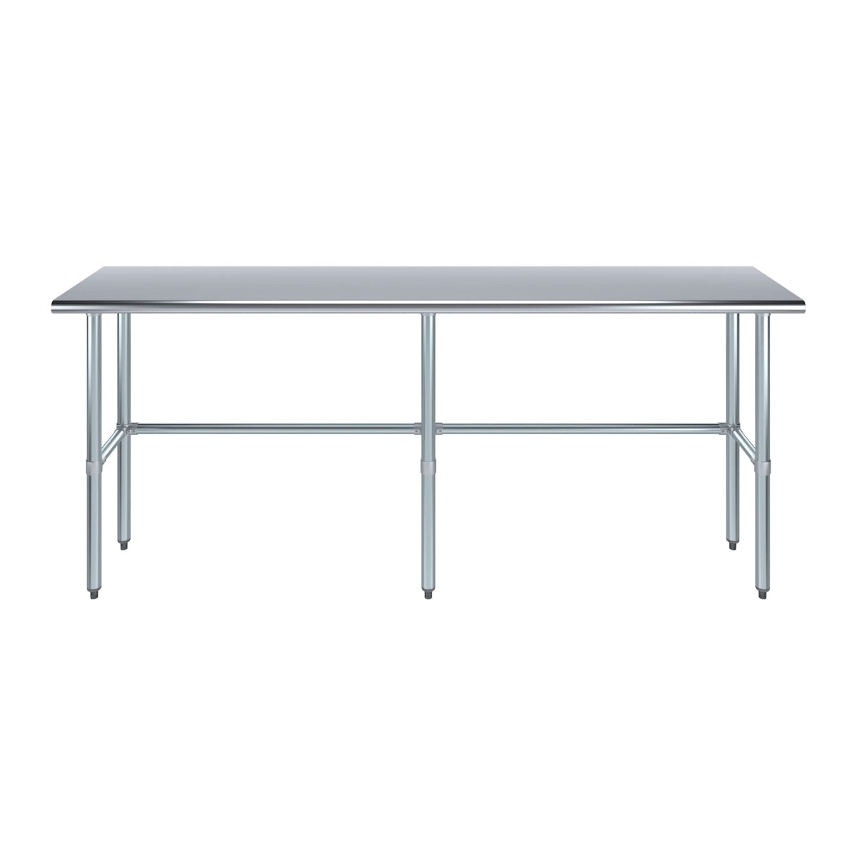 AmGood Stainless Steel Work Table Open Base | NSF Kitchen Island Food Prep | Laundry Garage Utility Bench (84" Long X 18" Deep)
