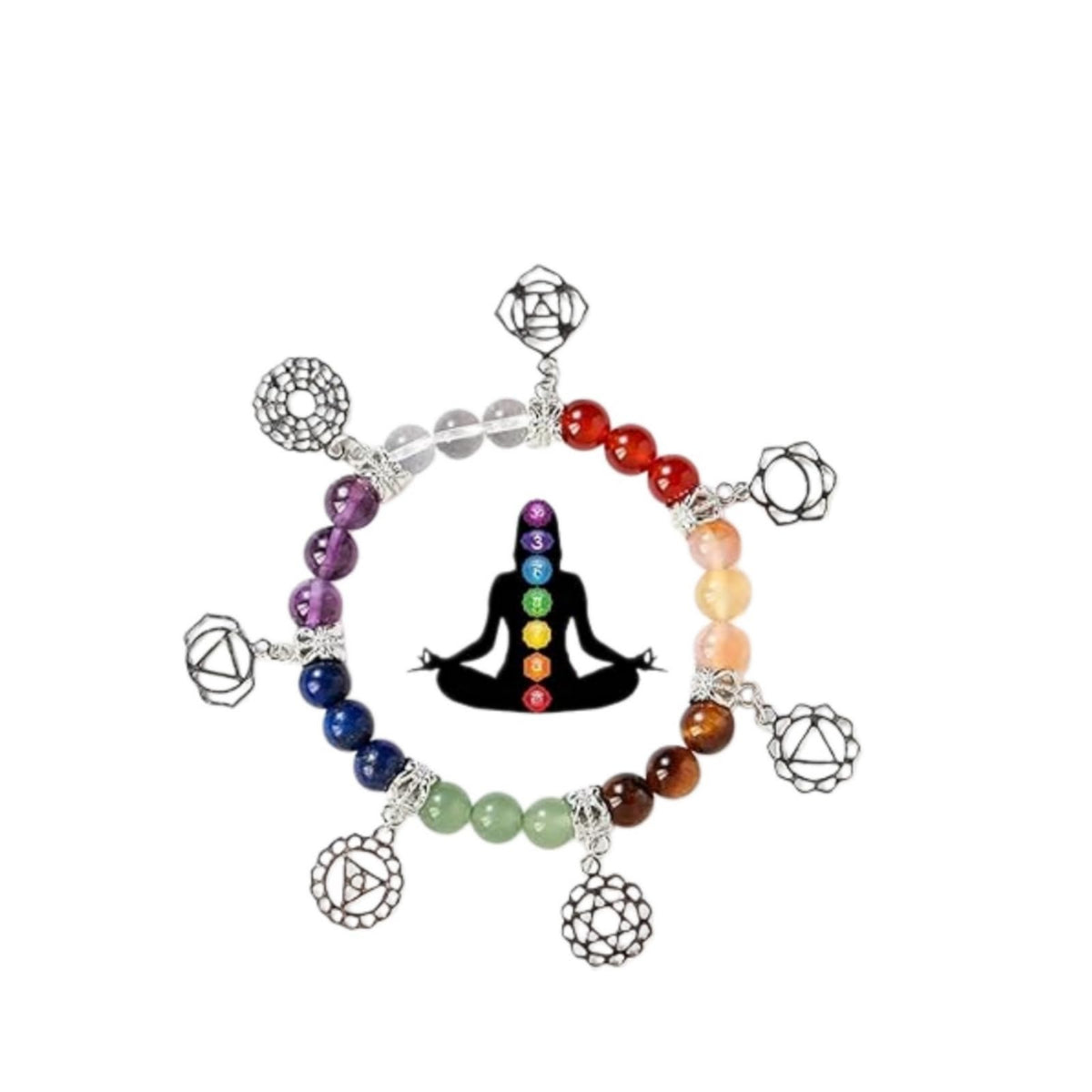 AITELEI 7 Chakra Healing Bracelets with Real Stones Gemstone Healing Chakra Bracelet Yoga Meditation Bracelets for Protection, Energy Healing