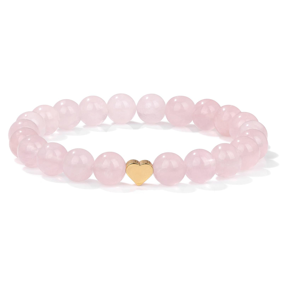 GolbalJew Healing Bracelet For Women Anxiety Rose Quartz Beaded Bracelets Jewelry Healing Stone Heart Charm Bracelet Stress Relief Yoga Beads Chakra Bracelets Gifts For Women