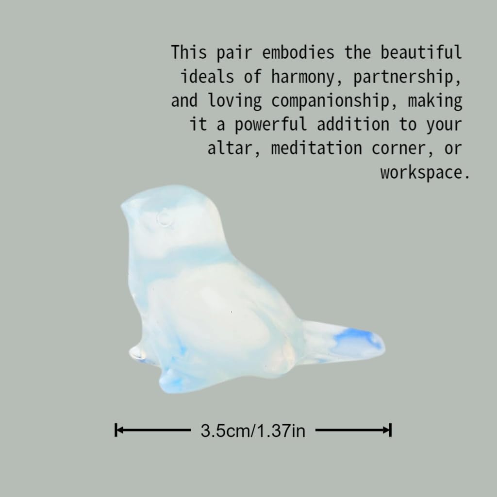 WUYOUSHI 2pcs Crystal Bird Figurines - Opal Sculptures Decorative Birds Crystal Animal Statues Home Decor Unique Bird Gifts