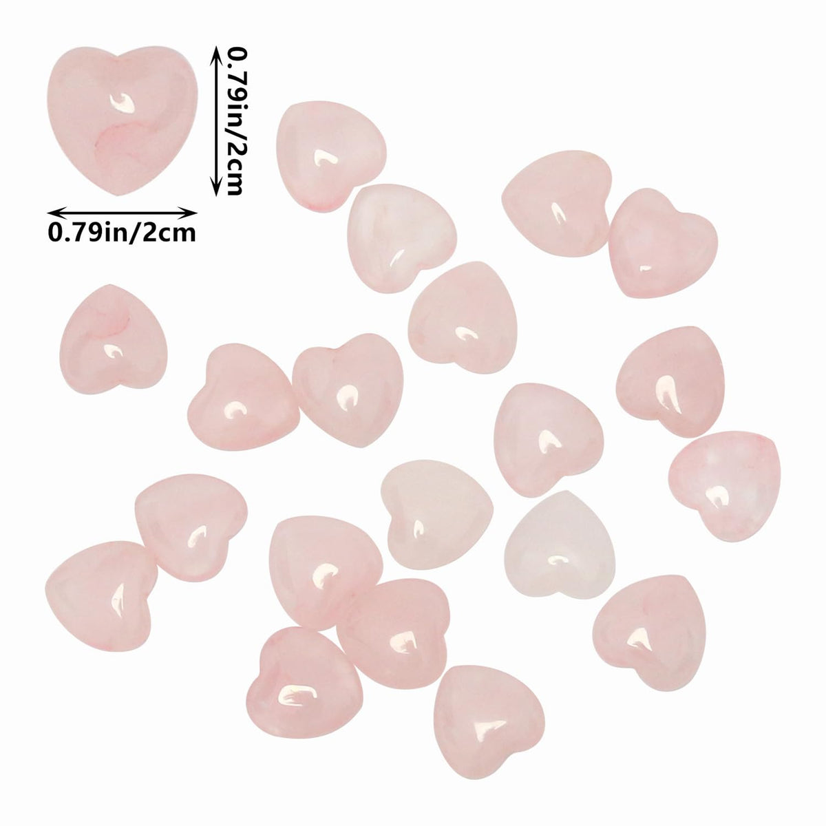 Namzi 20 Packs of Tumbled Polished Natural Rose Quartz Heart Stones, Crystals and Healing Stones Quartz Bulk for Wicca, Reiki, Healing Energy, Chakra Stones, Witchcraft Supplies