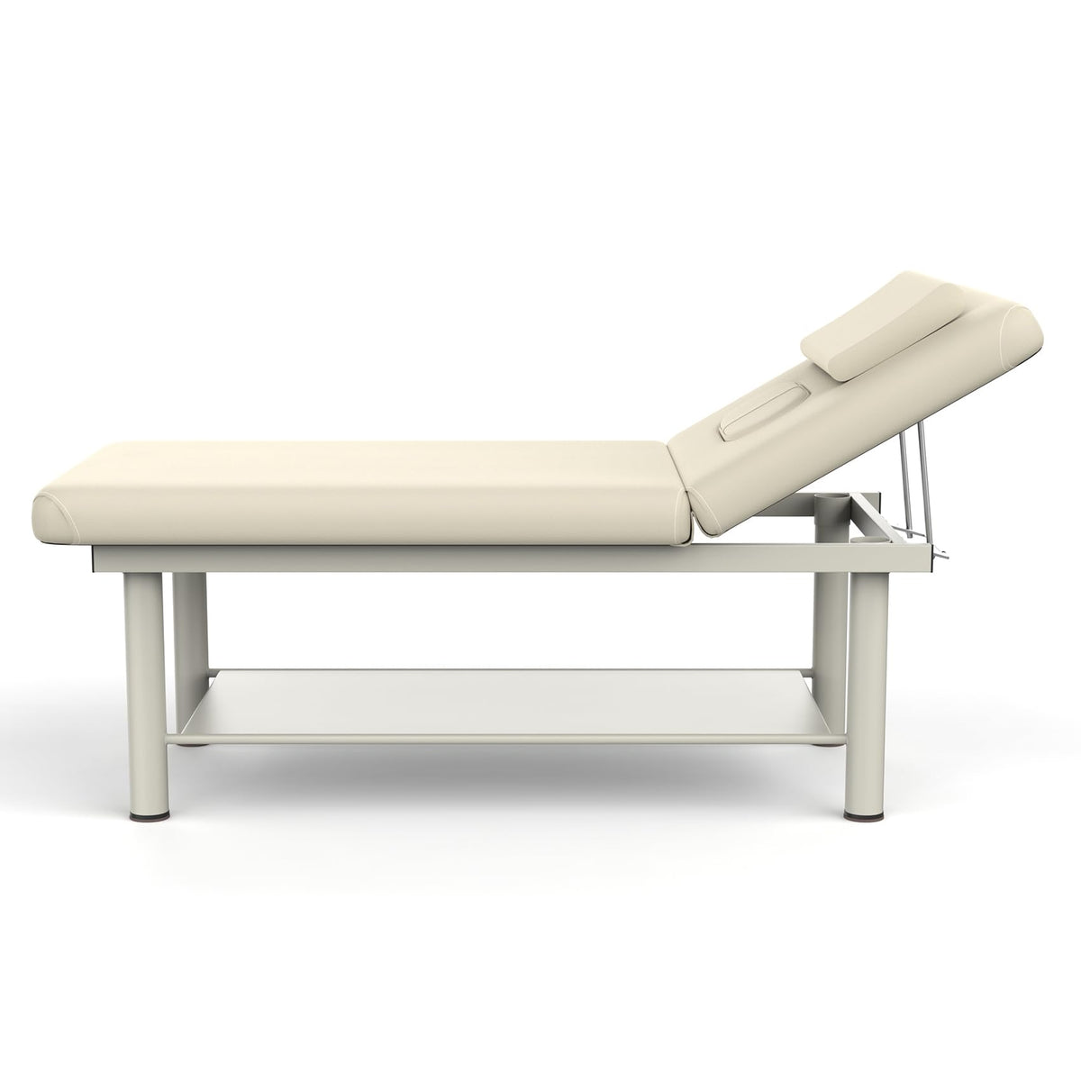 Heavy Duty Professional Stationary Massage Bed Wide Massage Table with Backrest for Treatment Physical Therapy Spa Facial Bed, Metal Frame PU Leather Segmented Structure