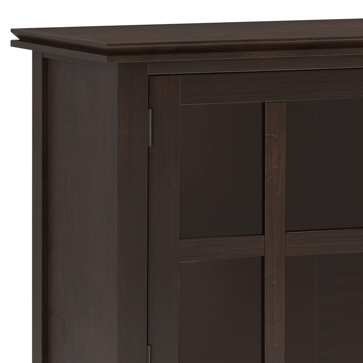 SIMPLIHOME Artisan Buffet - 60 inch Wide Solid Wood 3-Door Sideboard Buffet in Dark Chestnut Brown, Contemporary Storage Cabinet for Dining Room or Kitchen with Adjustable Shelves and Bronze Hardware