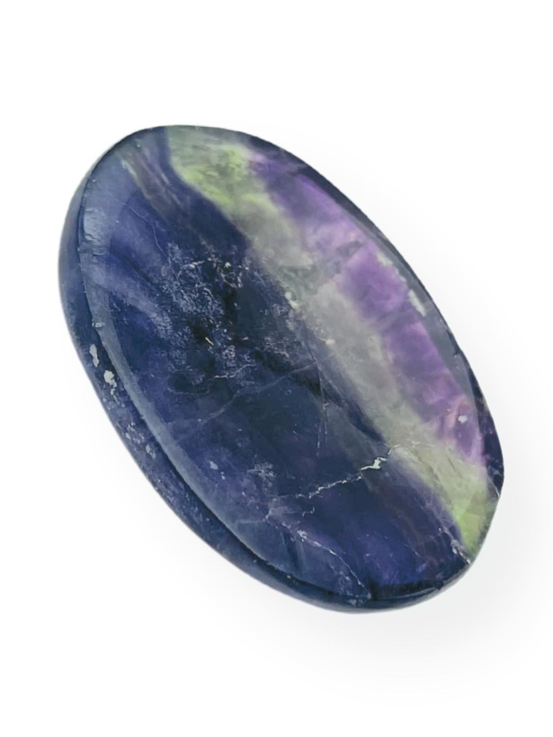 GEMSCITE Fluorite Thumb Worry Stones Metaphysical Gemstone Crystal Healing Reiki Men Women Gift FENG Shui Positive Energy Love Wellness Palm Stones Wicca Powerful