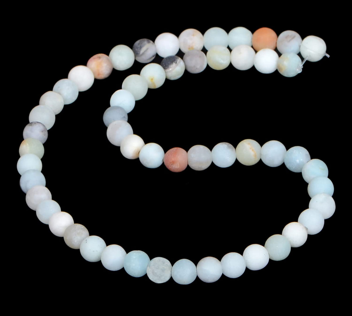 AD Beads Natural Gemstone Round Loose Beads 15" for Bracelet Necklace Earrings Jwelery Making Crafts DIY (6mm, Matte Multicolor Amazonite)