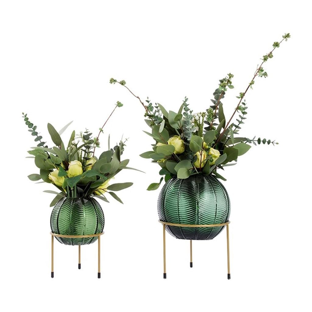 Faux Tree Nordic Light Luxury Simulation Flower Art Decoration Living Room Table Negotiating Table Glass Bottle Fake Flower Decoration Faux Plants Indoor(A)