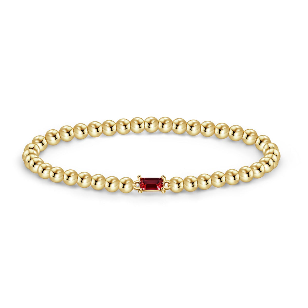 Free bird Enewton Bracelets 14K Gold Plated Gold Beaded Bracelets Dainty Stretch Gold Bracelet Stackable Garnet Bracelets for Women January Birthstone Jewelry for Birthday Gifts