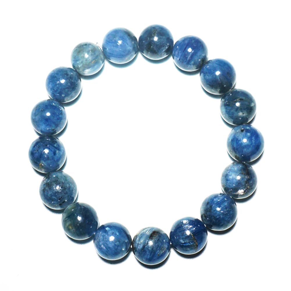 TaHLga Kyanite Bracelet 12MM for Women Men Beads | Control of Your Life - Fits for About 8" Wrist | Anxiety & Stress Relief | Absorb Negative Energy | Gift