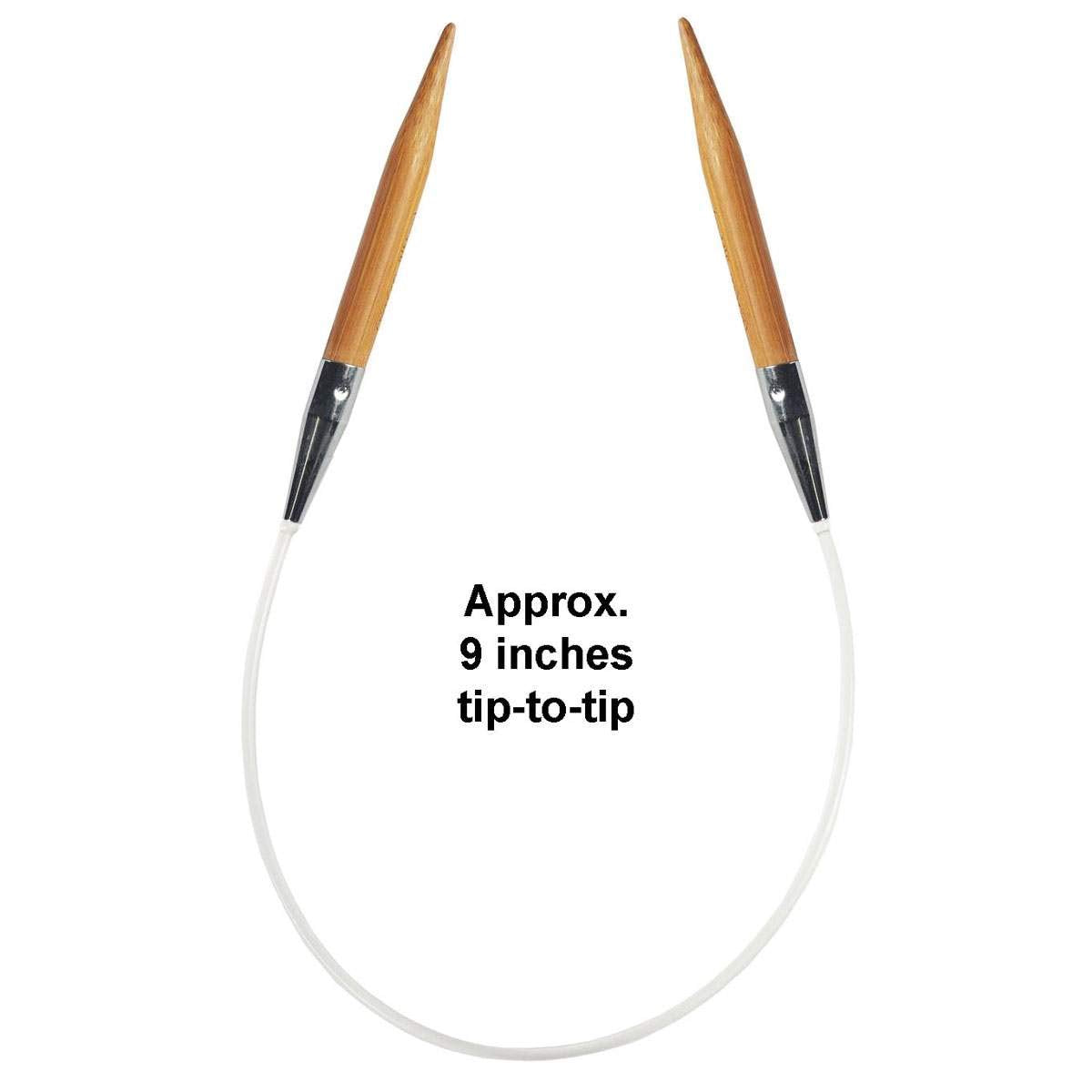 ChiaoGoo Bamboo Patina 9 inch (23cm) Circular Knitting Needles US Size 9 (5.5mm) 2009-9 with Stitch Holder