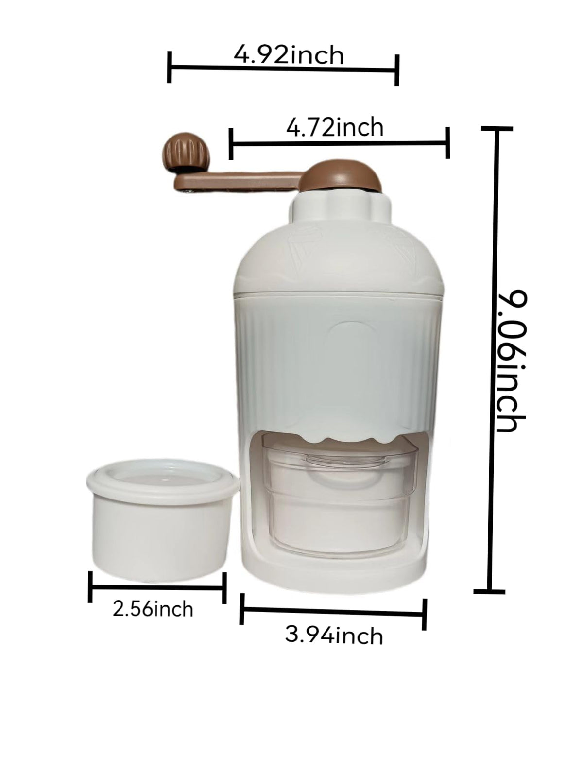 Jmwewowi Manual Ice Crusher, Portable Hand Crank Ice Grinder with Storage Container, White