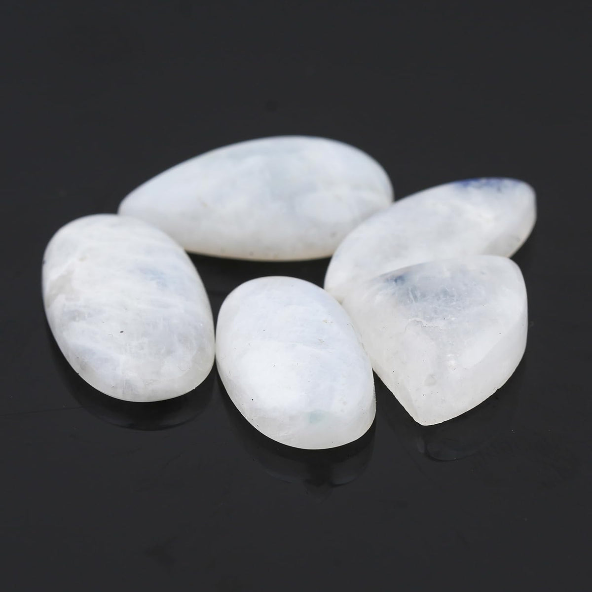 ColouredRocks (5pcs RAINBOW MOONSTONE Natural Cabochon Mix Shape Crystals, Loose Gemstone, Wholesale Polished Supply, Jewelry Making, DIY Craft, Gem Collection (15-20 mm.)