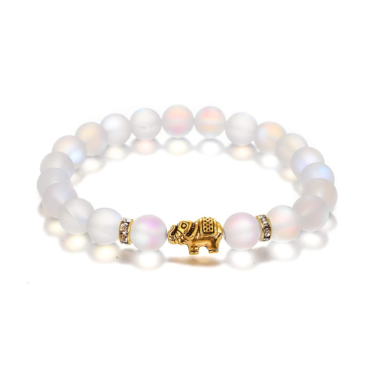 KSQS Elephant Yoga Healing Bracelet for Women, 8mm Natural Stone Chakra Bracelet Stress Relief Aromatherapy Essential Oil Diffuser Bracelet(#45)