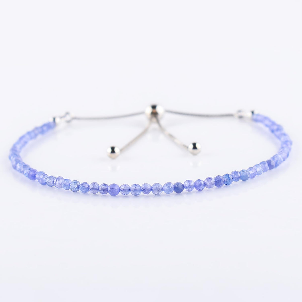 OdrillionGems Genuine Tanzanite Gemstone Beads Bolo Bracelet, 925 Sterling Silver, Handmade, Chakra Healing Crystals, Birthstone, Adjustable Chain, Minimalist, Valentine Gifts, Women Jewelry, 10inch