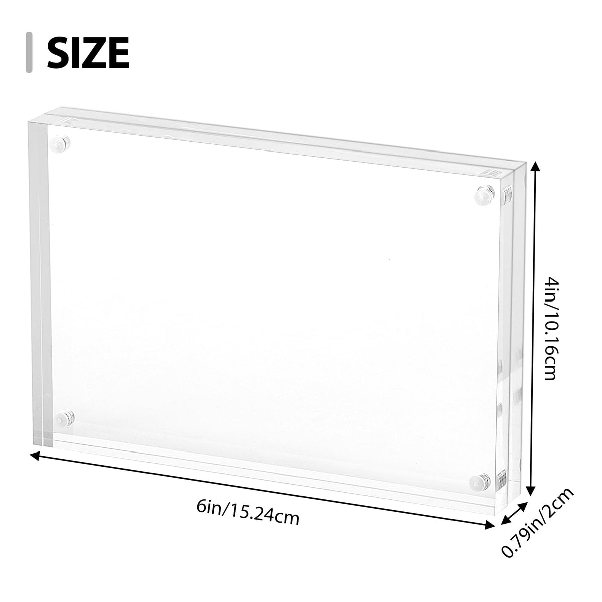 Fixwal 4x6 Picture Frame, 6 Pack Acrylic Frames, Clear Double Sided Photo Frame with Magnetic Desktop