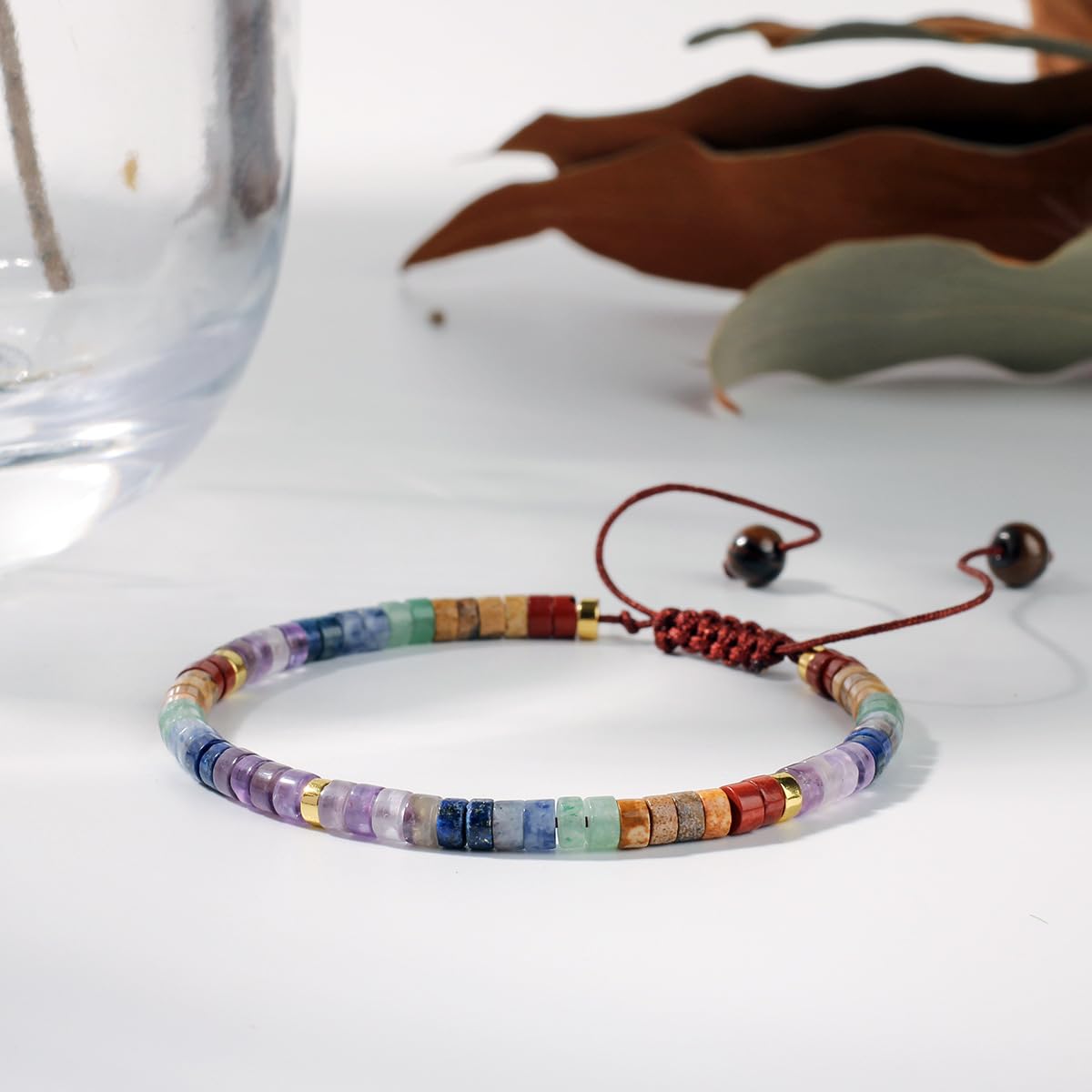 LAIHUARYWA Chakra Bracelets for Women Healing Crystals Stones Bracelet Healing Natural Stone Bracelets 7 Chakras Spiritual Crystal Bracelet for Women Yoga Meditation Relax Anxiety Stress Relief Gifts