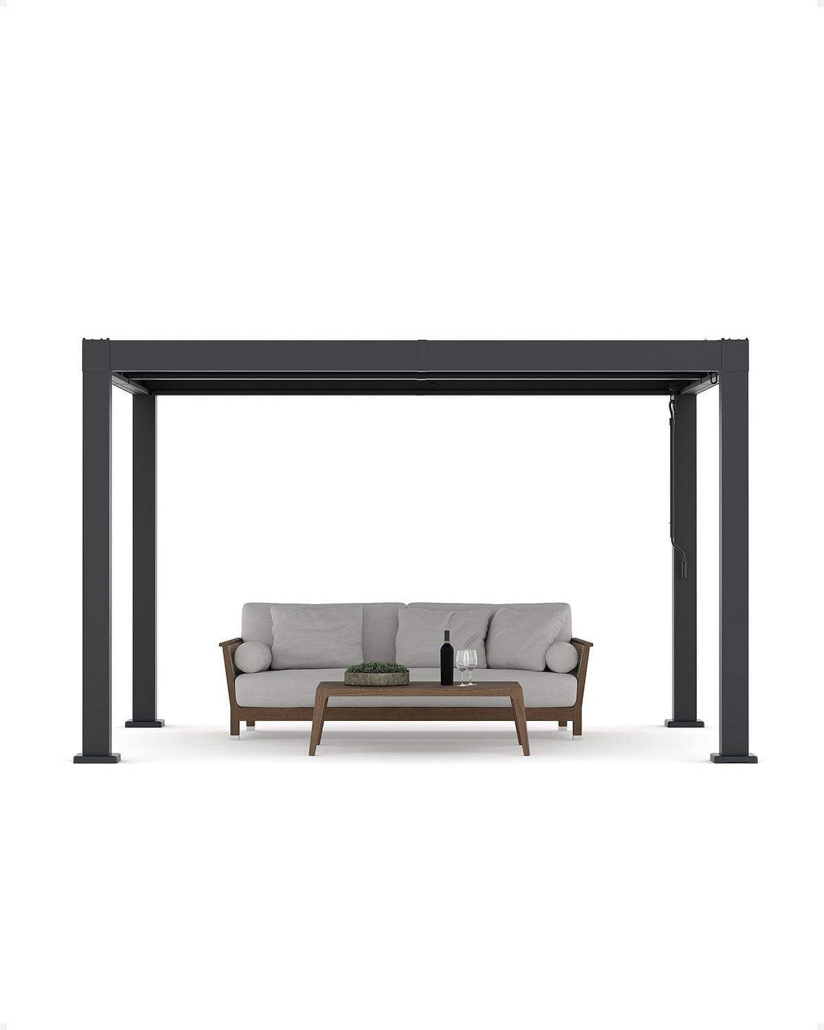 GarveeLife All-Aluminum Louvered Pergola 10 ft x 12 ft, Outdoor Pergola with Adjustable Louvered Roof, Reinforced Aluminum Frame, Integrated Drainage System, Hardtop Gazebo for Patio, Deck, Gray