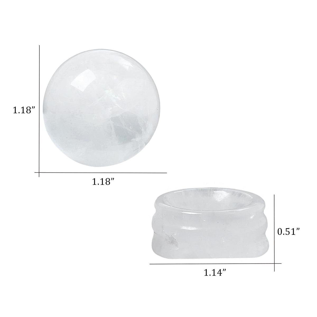Casaper Natural Rock Quartz Ball with Stone Stand, Healing Crystal Sphere for Home Fengshui Yoga Meditation, Reiki Energy Balancing 1.18”(30mm)