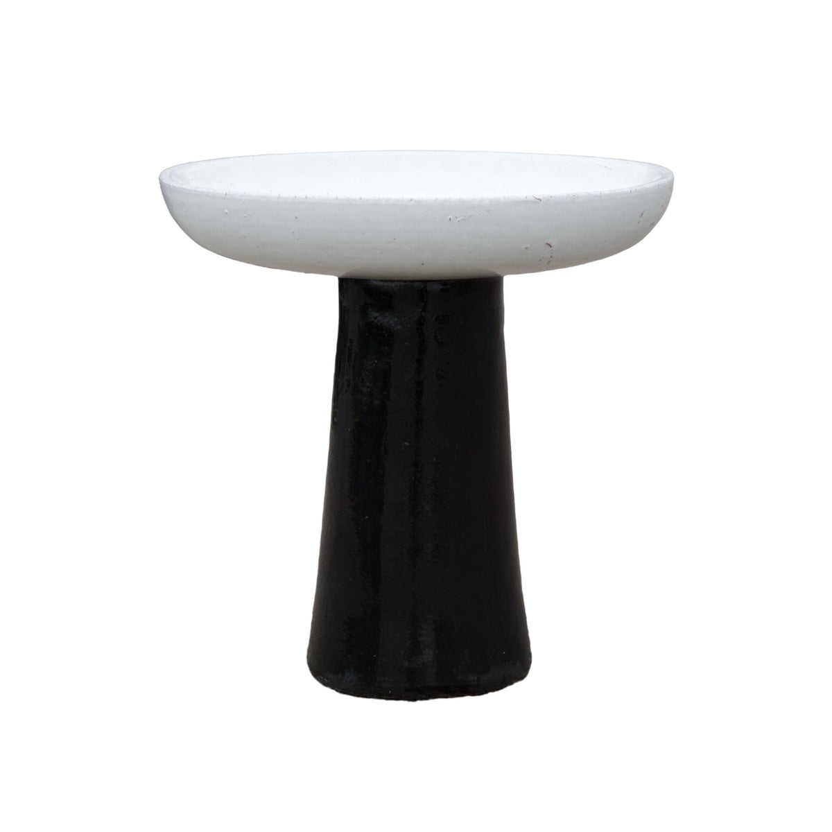Ten Thousand Pots Ceramic Bird Bath Bowl Top and Black Stand