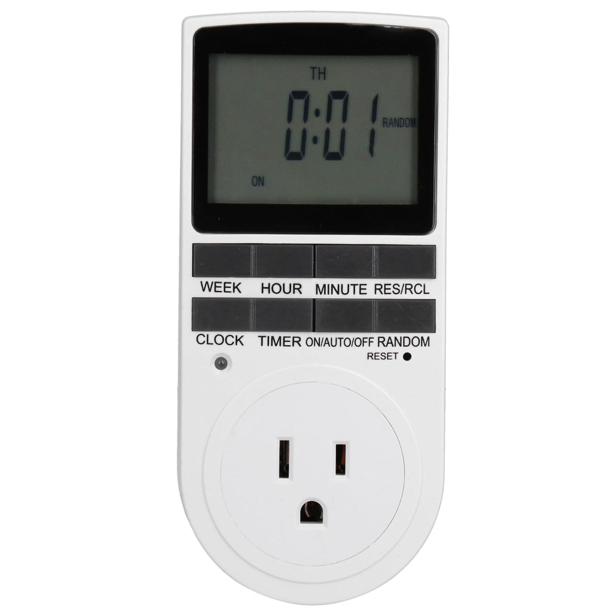 Programmable Digital Smart Plug for Lights Fans Aquarium 7-Day Cycle Timer 12/24 Hour US 120V Outlet