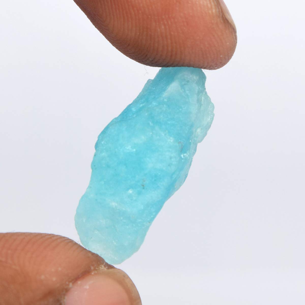 GEMHUB AAA++ Quality Raw Sky Blue Aquamarine Chunk 13.00 Carat Rough Natural Aquamarine Healing Crystal Gemstone Necklace